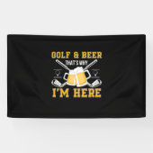 Bier drinker golf en bier verjaardag spandoek (Horizontaal)