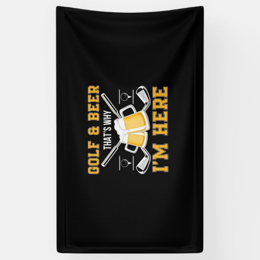 Bier drinker golf en bier verjaardag spandoek (Verticaal)