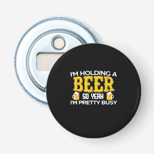 Bier Drinker ik hou een bierdag. Button Flesopener