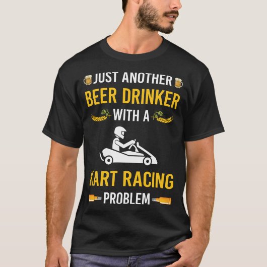 Bier Drinker Kart Racing Karts T-shirt (Voorkant)
