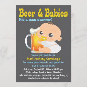 Bier en baby's papa-to-be Baby shower-uitnodiging Kaart