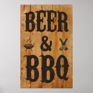Bier en BBQ Poster
