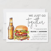 Bier en Burger Grappige Casual Koppels Douche Kaart (Voorkant)