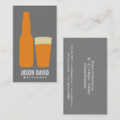 Bier en glas (sinaasappel) visitekaartje (Voorkant / Achterkant)