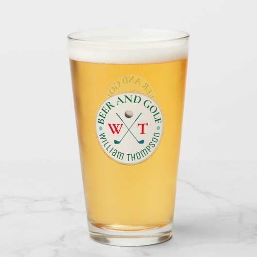 BIER EN GOLFspeler Logo Glas (Voorkant gevuld)