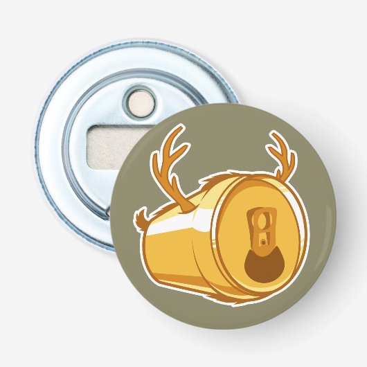 Bier en jacht, de Beerhunter Button Flesopener (Voorkant)