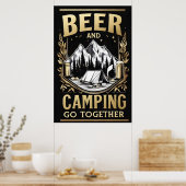 Bier en kamperen gaan samen poster (Keuken)