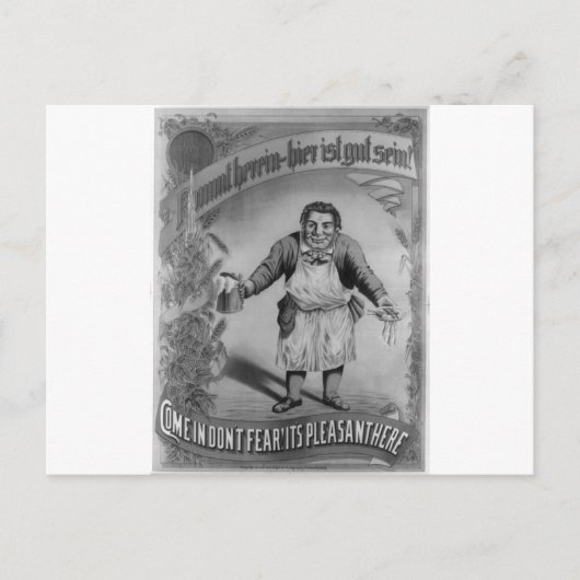 Bier en levensmiddelen 1887 briefkaart (Voorkant)