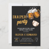 Bier en Luiers Baby shower Kaart (Voorkant)