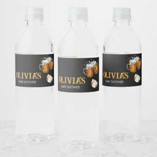 Bier en Luiers Baby shower Waterfles Etiket