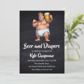 Bier en luiers mannen kaart (Staand voorkant)