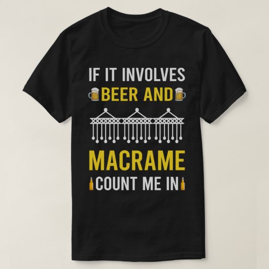 Bier en Macrame T-shirt (Design voorkant)
