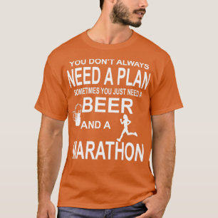 Bier en marathon met een Jogging-run T-shirt