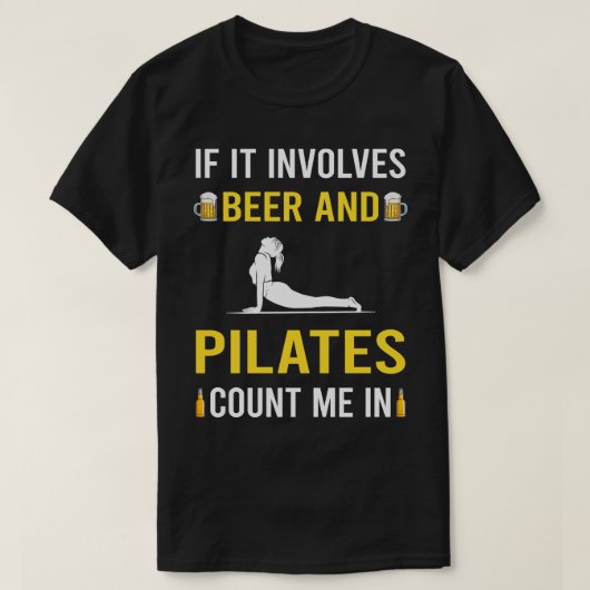 Bier en Pilates T-shirt (Design voorkant)