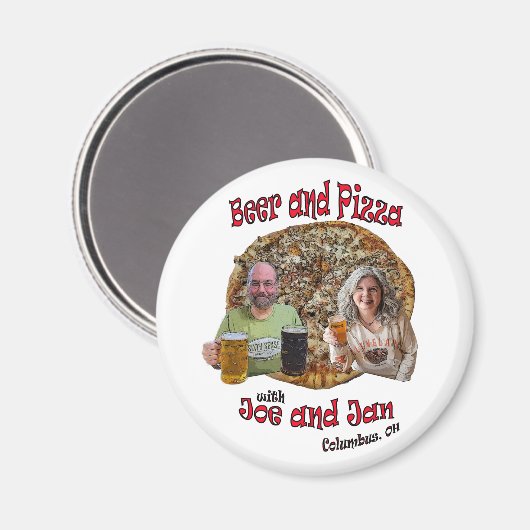 Bier en pizza met Joe en Jan - Magnet Magneet (Voorkant / Achterkant)