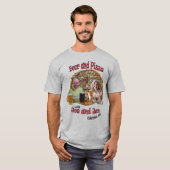Bier en pizza met Joe en Jan - T-shirt (Voorkant volledig)