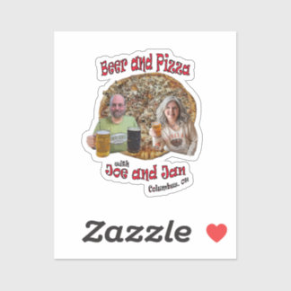 Bier en pizza met Joe en Jan - Vinyl Sticker