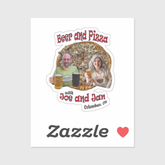 Bier en pizza met Joe en Jan - Vinyl Sticker (Vel)