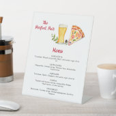 Bier en Pizza Party Menu Reclamebord Met Voetstuk (Insitu)