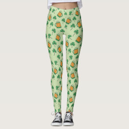 Bier en Shamrock Patroon St Patrick's Day Leggings