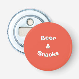 Bier en snacks aanpasbare slogan button flesopener