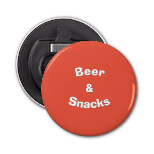 Bier en snacks aanpasbare slogan button flesopener