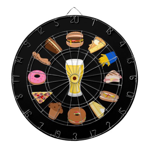 Bier en snacks - grafische beelden op basis van ma dartbord (Voorkant)