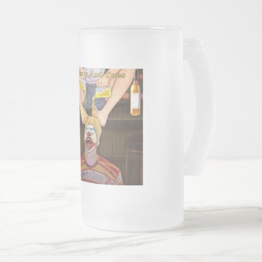 bier en tenen matglas bierpul (Voorkant rechts)