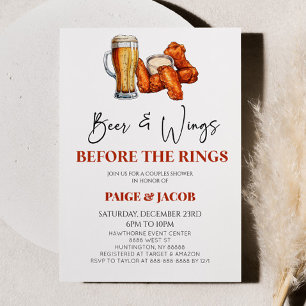 Bier en vleugels voor ringen bruiloft koppels douc kaart