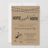 Bier en Wijn Home Sweet Home Funny Housewarming Kaart (Voorkant)