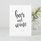 Bier en Wijn zwart en wit betaalbaar teken Kaart (Staand voorkant)