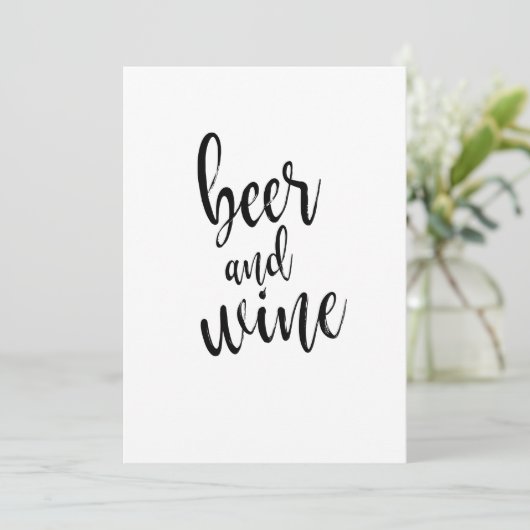 Bier en Wijn zwart en wit betaalbaar teken Kaart (Staand voorkant)