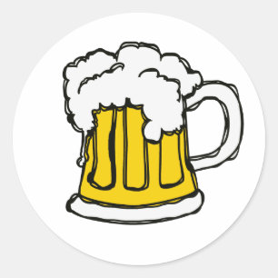 Bier! Frothy Bubbly Mok van Brew Ronde Sticker