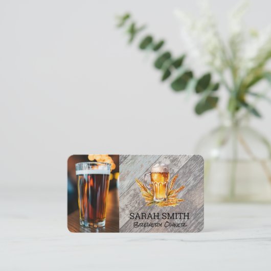 Bier Glas | tarwe | brouwerij Visitekaartje (Staand voorkant)