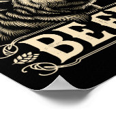 Bier Grappig  Ontwerp Beer met Hertengewei F Poster (Hoek)