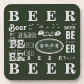 Bier-Groen en Witte Collage Bier Onderzetter (Voorkant)