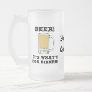 Bier! Het is wat te eten met Jouw tekst Matglas Bierpul