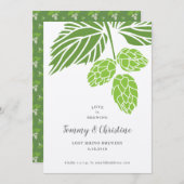 Bier Hops Wedding Invitation, Shower Kaart (Voorkant / Achterkant)