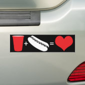 bier + hotdogs = liefde bumpersticker (Op auto)