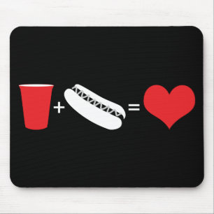 bier + hotdogs = liefde muismat