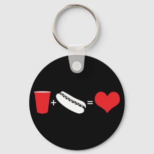 bier + hotdogs = liefde sleutelhanger
