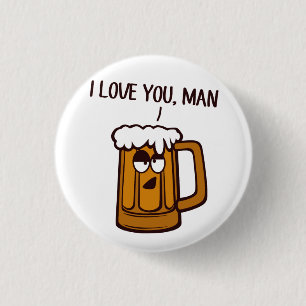 Bier houdt van je, Man Ronde Button 3,2 Cm