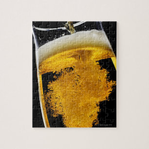 Bier in glas gegoten legpuzzel
