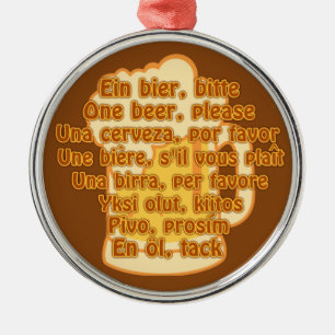 BIER in talen aangepast ornament