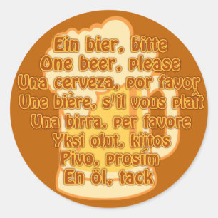 BIER in talen aangepaste stickers