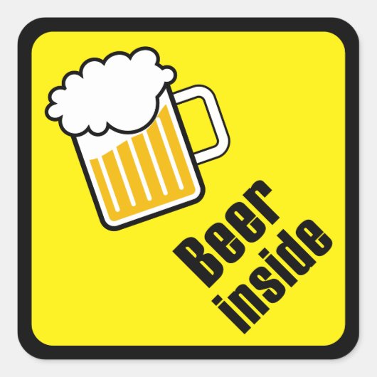 Bier in vierkante sticker (Voorkant)