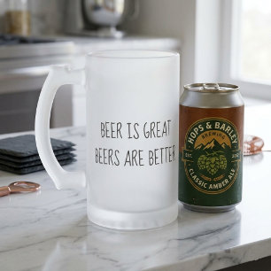 Bier is geweldig Biersoorten zijn beter Grappig Matglas Bierpul