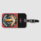 Bier is mijn gelukkige sap berg zonsondergang bagagelabel (Voorkant (horizontaal))