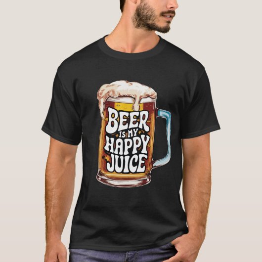 Bier is mijn gelukkige sap t-shirt (Voorkant)