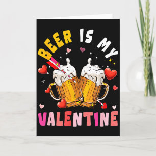 Bier Is Mijn Valentijn Harten Overeenkomende Drink Kaart